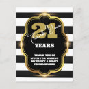 Search for 21st birthday thank you cards Black and white