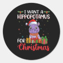 Search for funny hippo stickers Santa