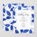 Search for indigo birthday invitations Botanical