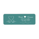 Search for teal heart return address labels Elegant