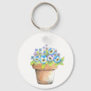 Search for pansy flower key rings Blue