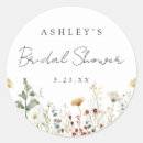 Search for wildflower round stickers Elegant modern floral