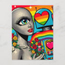 Search for love generously postcards Colourful