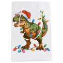 Search for christmas dinosaur gift bags Santa