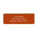Search for red brown return address labels White
