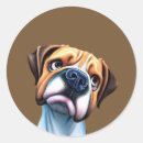 Search for boxer dog round stickers Funny