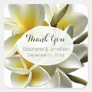 Search for plumeria wedding stickers Thank you