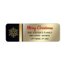 Search for black snowflakes return address labels Gold