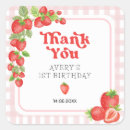 Search for strawberry thank you stickers Strawberry baby shower