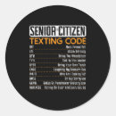 Search for senior citizen stickers Texting code