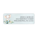 Search for blue elephant return address labels Baby shower