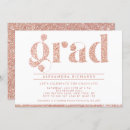 Search for rose gold glitter graduation invitations Girly