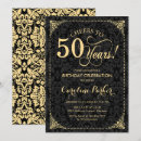 Search for vintage 50th birthday invitations Black gold