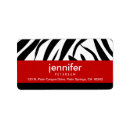 Search for red zebra return address labels Black