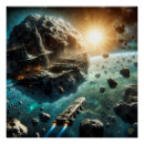 Search for asteroids art Blue