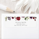 Search for burgundy return address labels Watercolor flowers