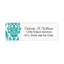 Search for blue damask return address labels Girly