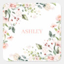 Search for pink floral monogram stickers Watercolor