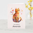 Search for tabby cat birthday cards Whimsical