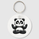 Search for wildlife panda key rings Black and white