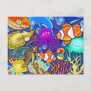Search for coral reef life postcards Aquarium