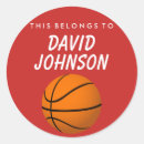 Search for red basketball stickers White