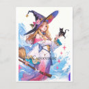 Search for witch cat postcards Witchcraft