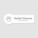 Search for veterinarian id name tags badges Black and white