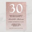 Search for pink and gold 30th birthday invitations Glam