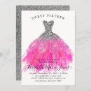 Search for magenta and silver invitations Glitter