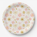 Search for pink and gold plates Snowflakes