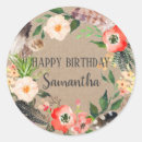Search for vintage floral birthday stickers Rustic