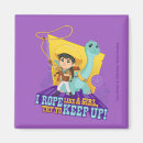 Search for vest magnets Happy cowgirl on dinosaur