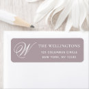 Search for purple monogram return address labels Minimalist