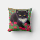 Search for vintage cat cushions Black and white cat