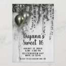 Search for silver and green sweet 16 invitations Glam