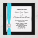 Search for teal and black wedding invitations Blue
