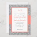 Search for coral grey wedding invitations Modern