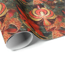 Search for red and gold christmas wrapping paper Poinsettia