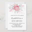 Search for modern floral 70th birthday invitations Pink