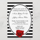 Search for red rose black and white invitations Stripes