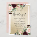 Search for wine and gold wedding invitations Blush