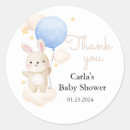 Search for cute bunny baby shower stickers Blue