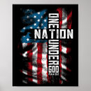 Search for one god posters Red white and blue