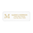 Search for gold letters return address labels Classic