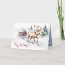 Search for watercolor santa cards Reindeer