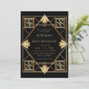 Search for great gatsby birthday invitations Black and gold