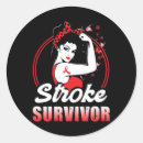Search for stroke red ribbon stickers Survivor