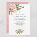 Search for rose gold first communion invitations Botanical
