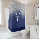 Search for silver glitter shower curtains Navy blue